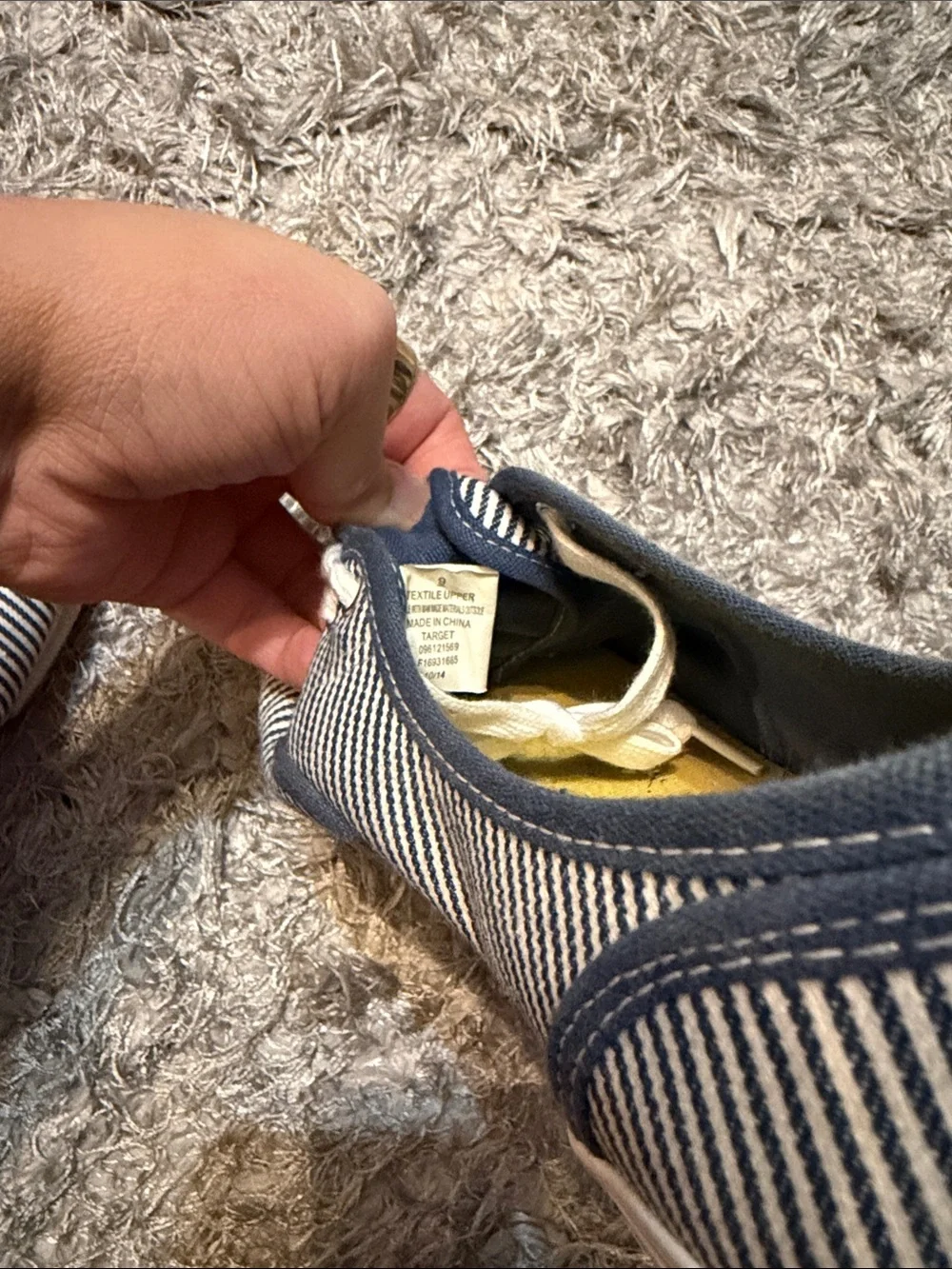 Mossimo Supply Co. Navy & White Striped Low-Top Sneakers